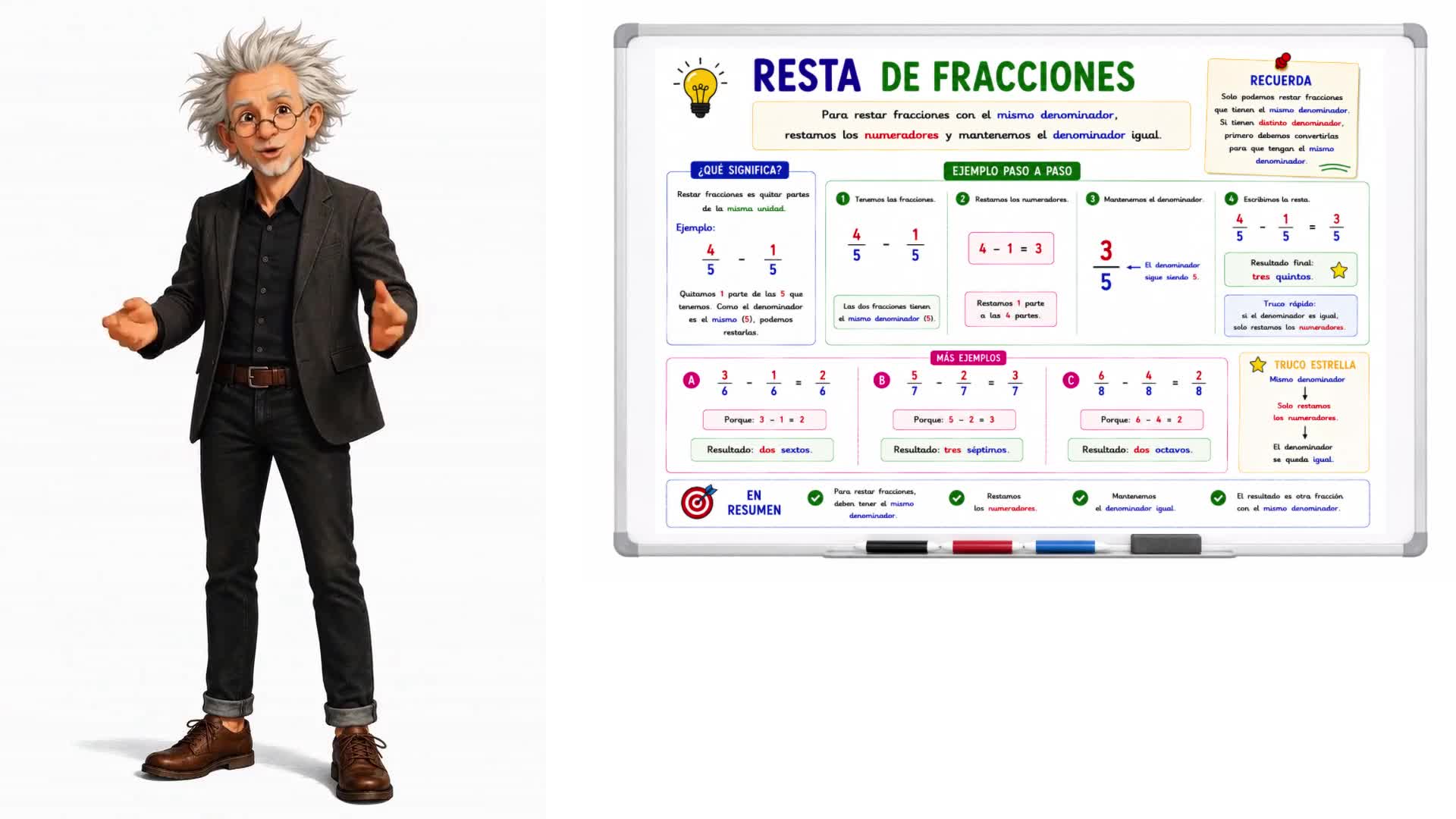 Resta de fracciones