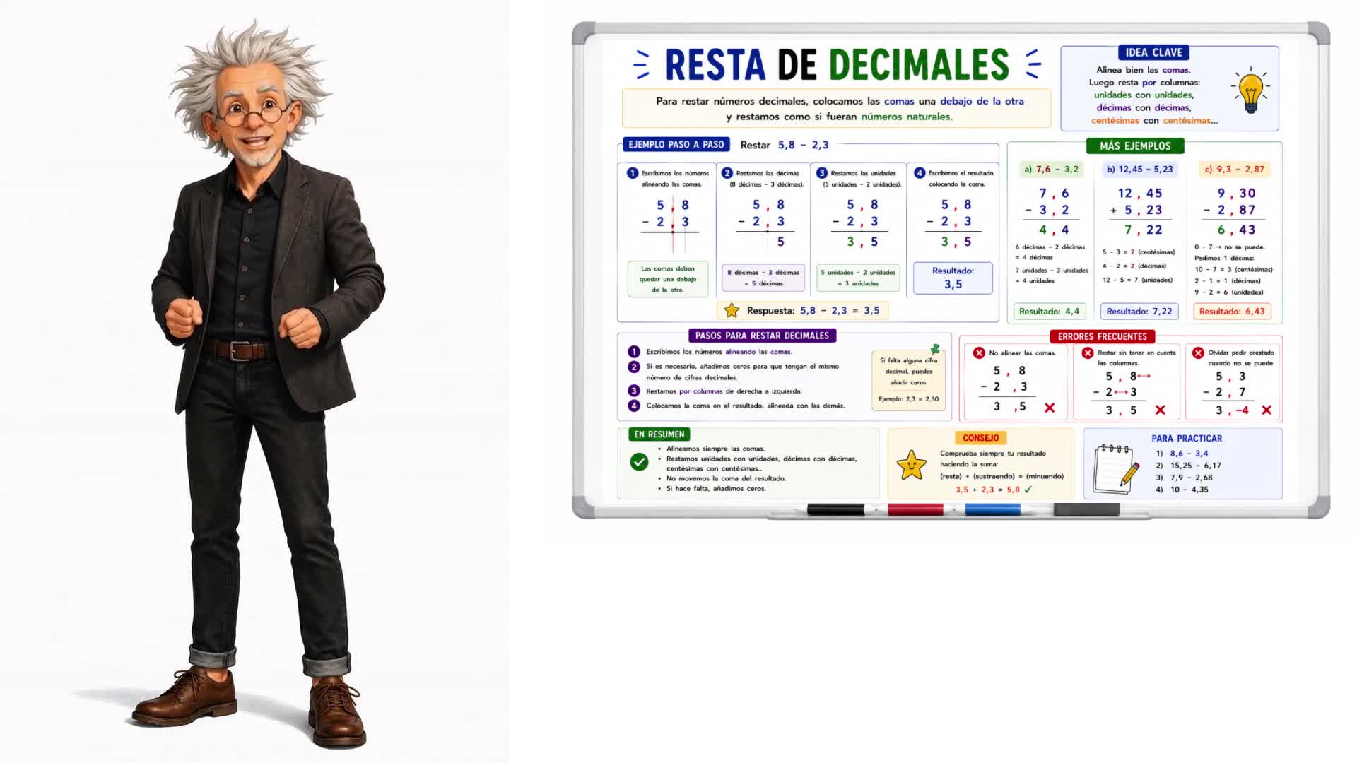 Resta de decimales
