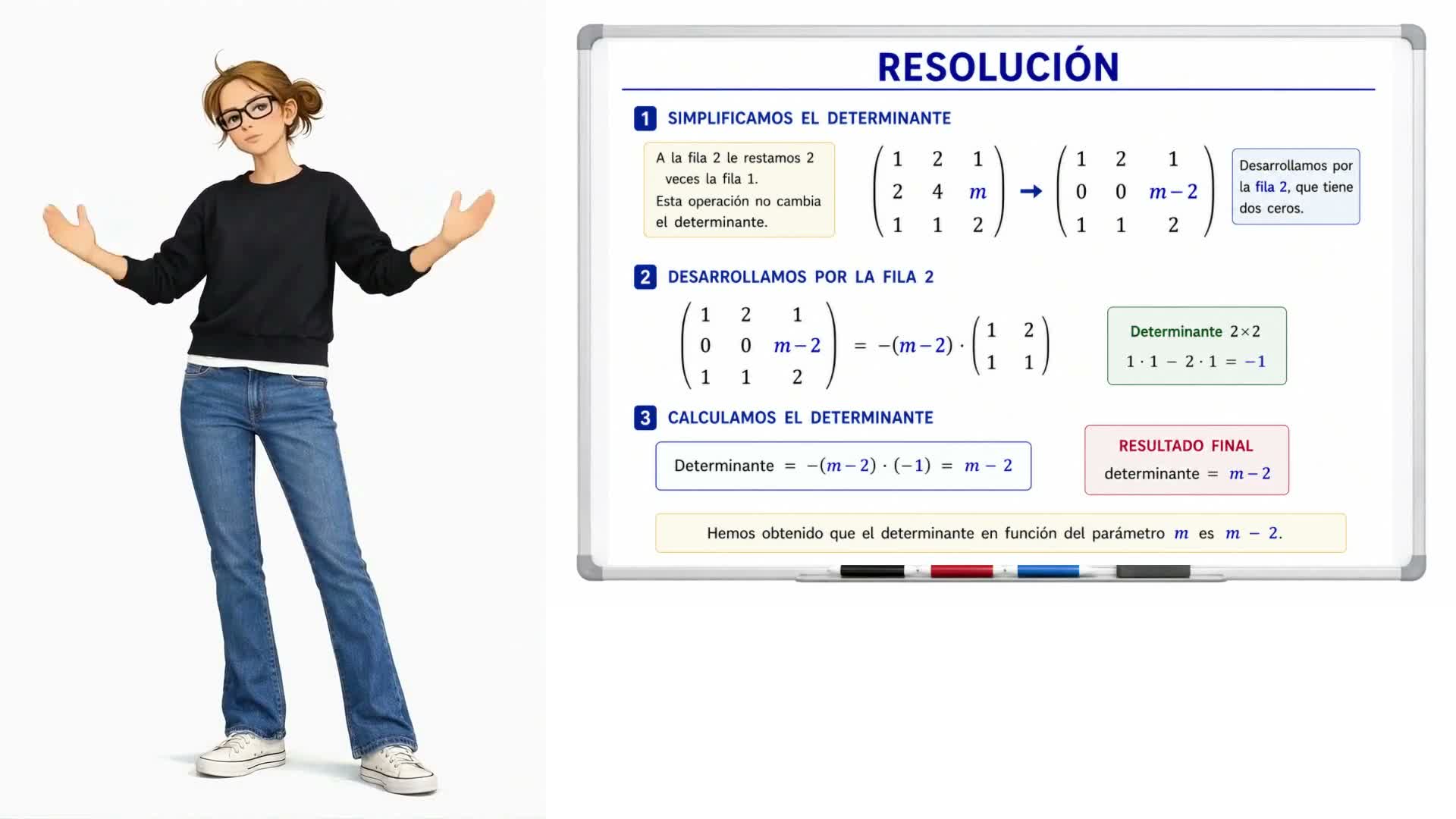 Problema tipo EBAU I: determinante con parámetro