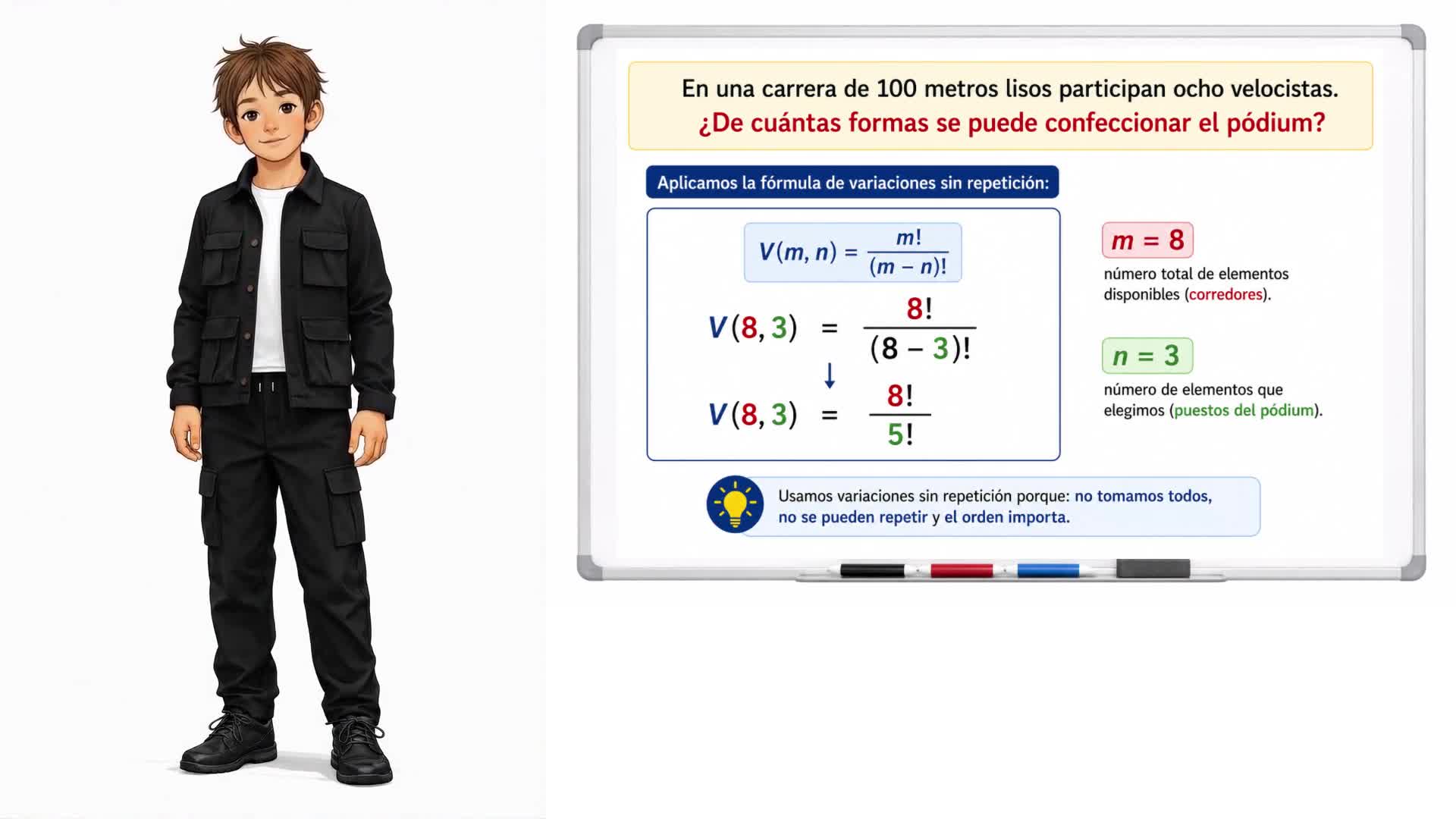 Problema de variaciones sin repetición
