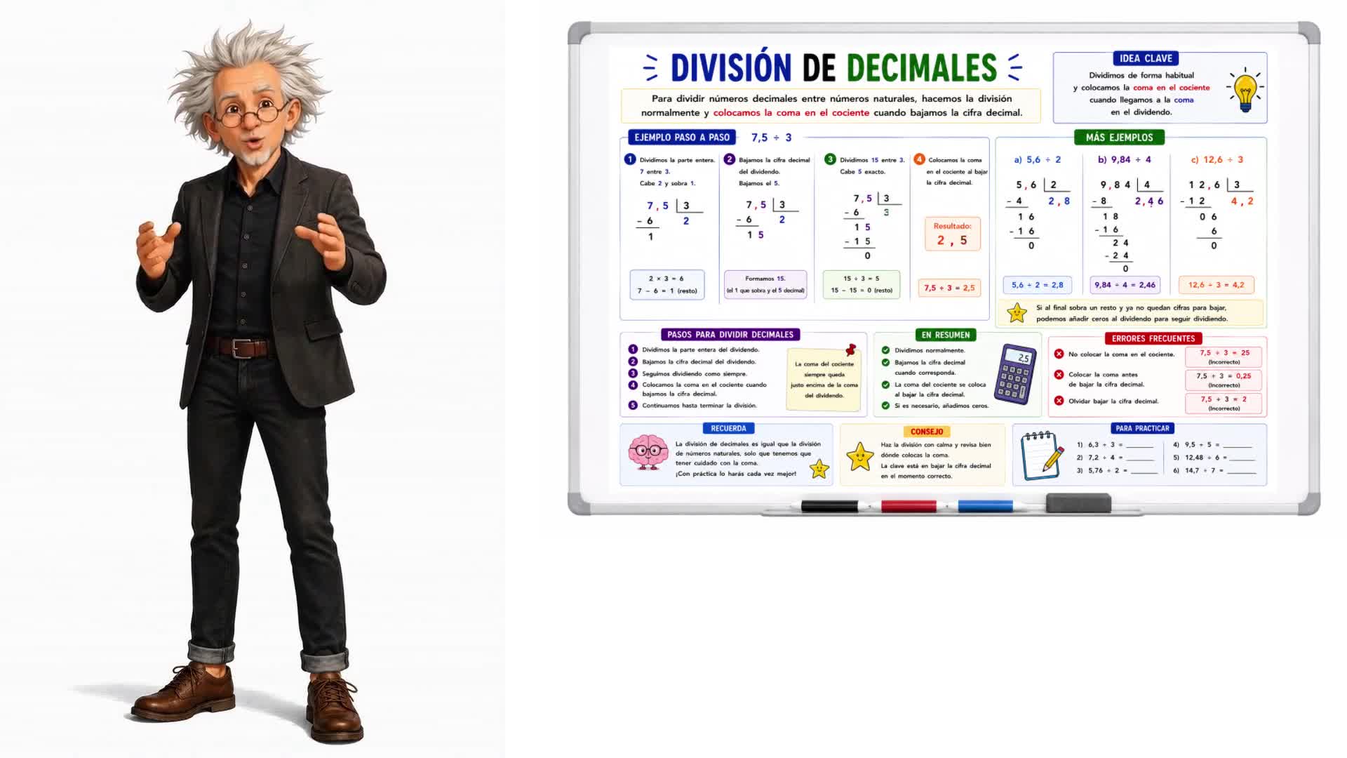 División de decimales