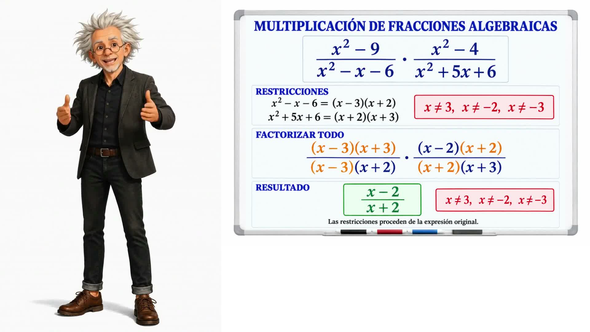 Operaciones con fracciones algebraicas