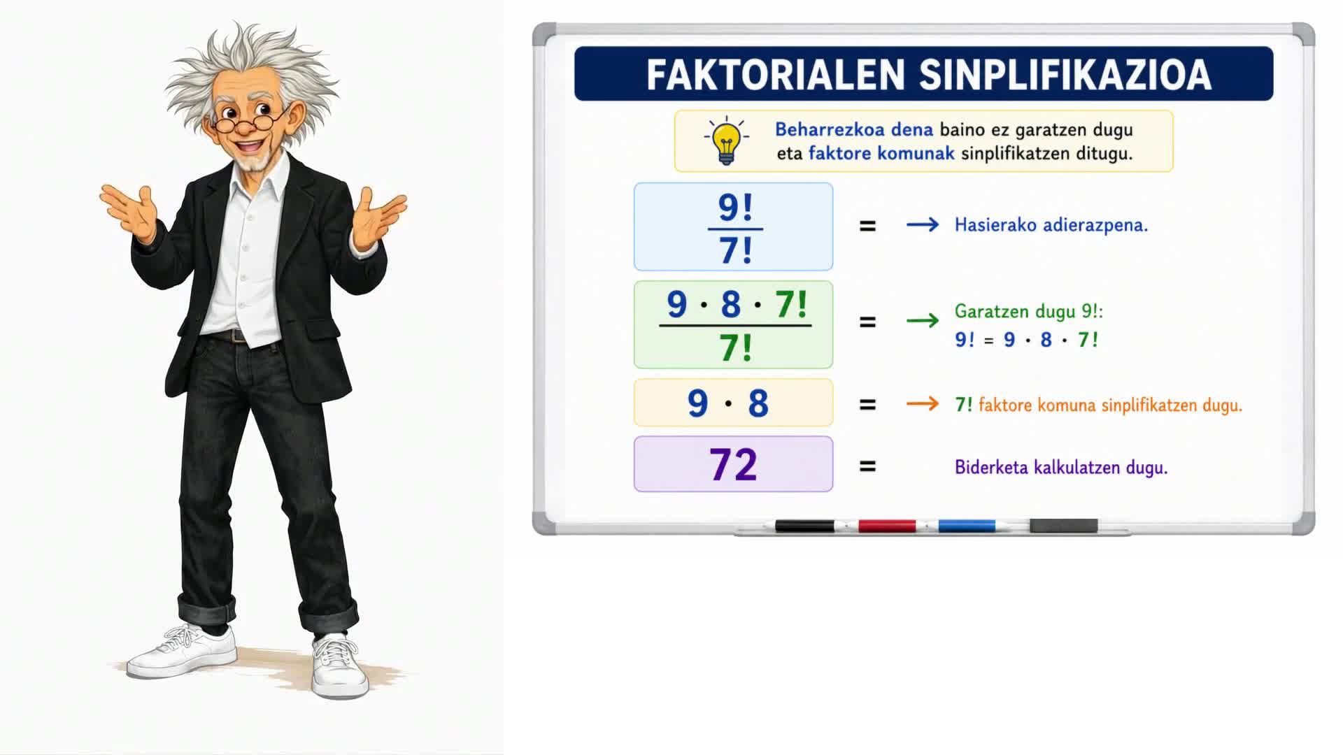 Problemas con factoriales - Euskera