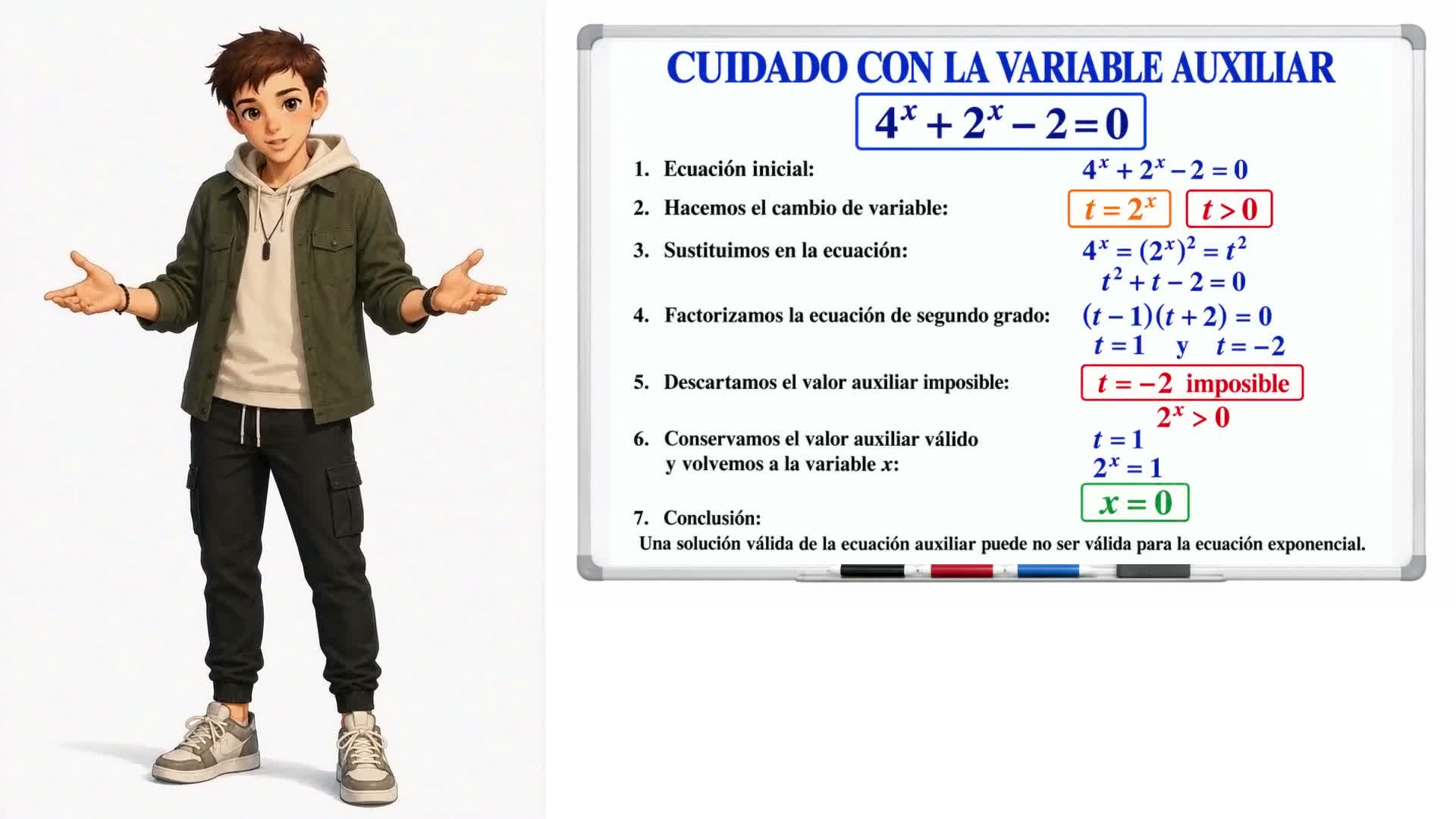 Ecuaciones exponenciales mediante cambio de variable