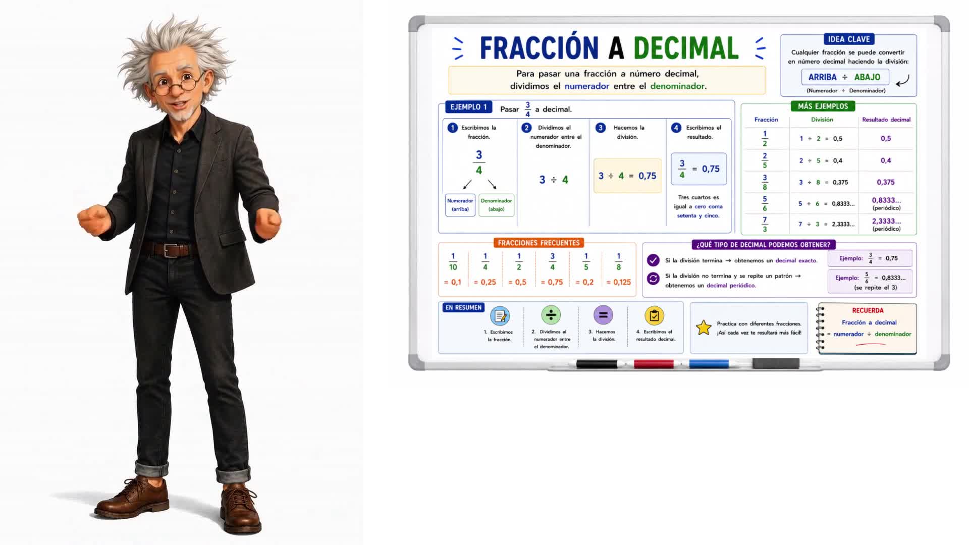 Fracción a decimal
