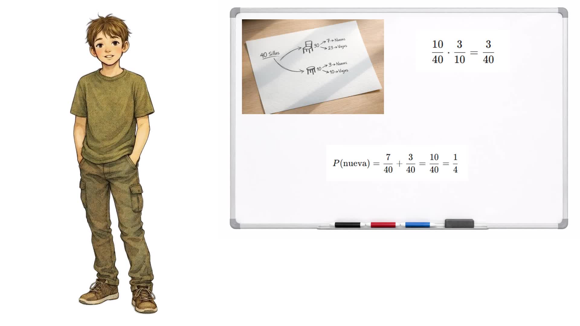 Probabilidad sillas aula de dibujo