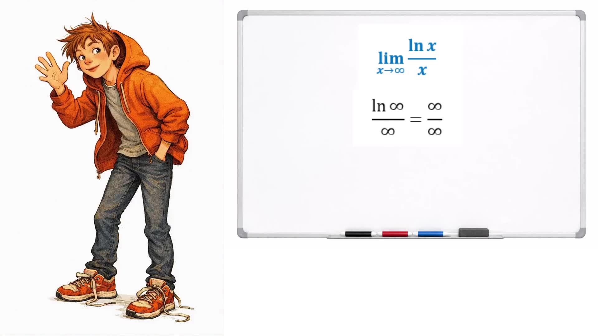 Límite de una función logarítmica infinito entre infinito