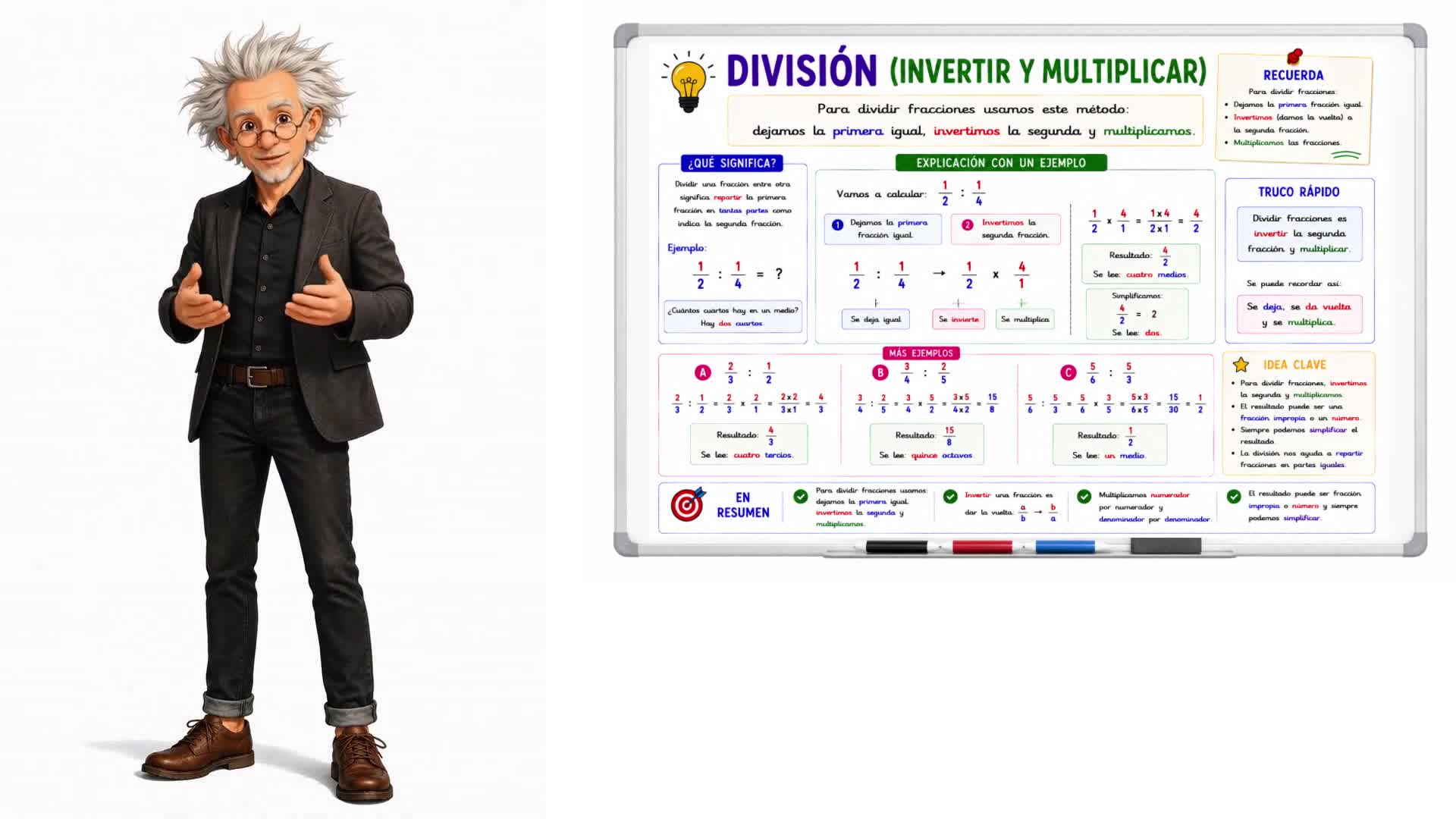 División (invertir y multiplicar)