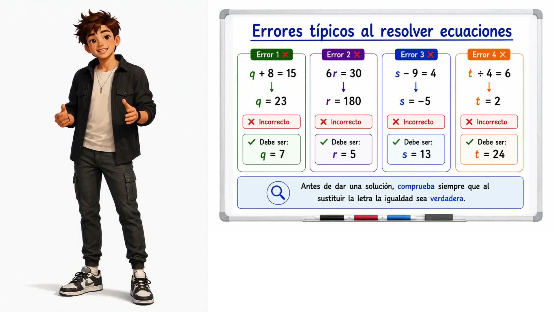 Errores típicos al resolver ecuaciones