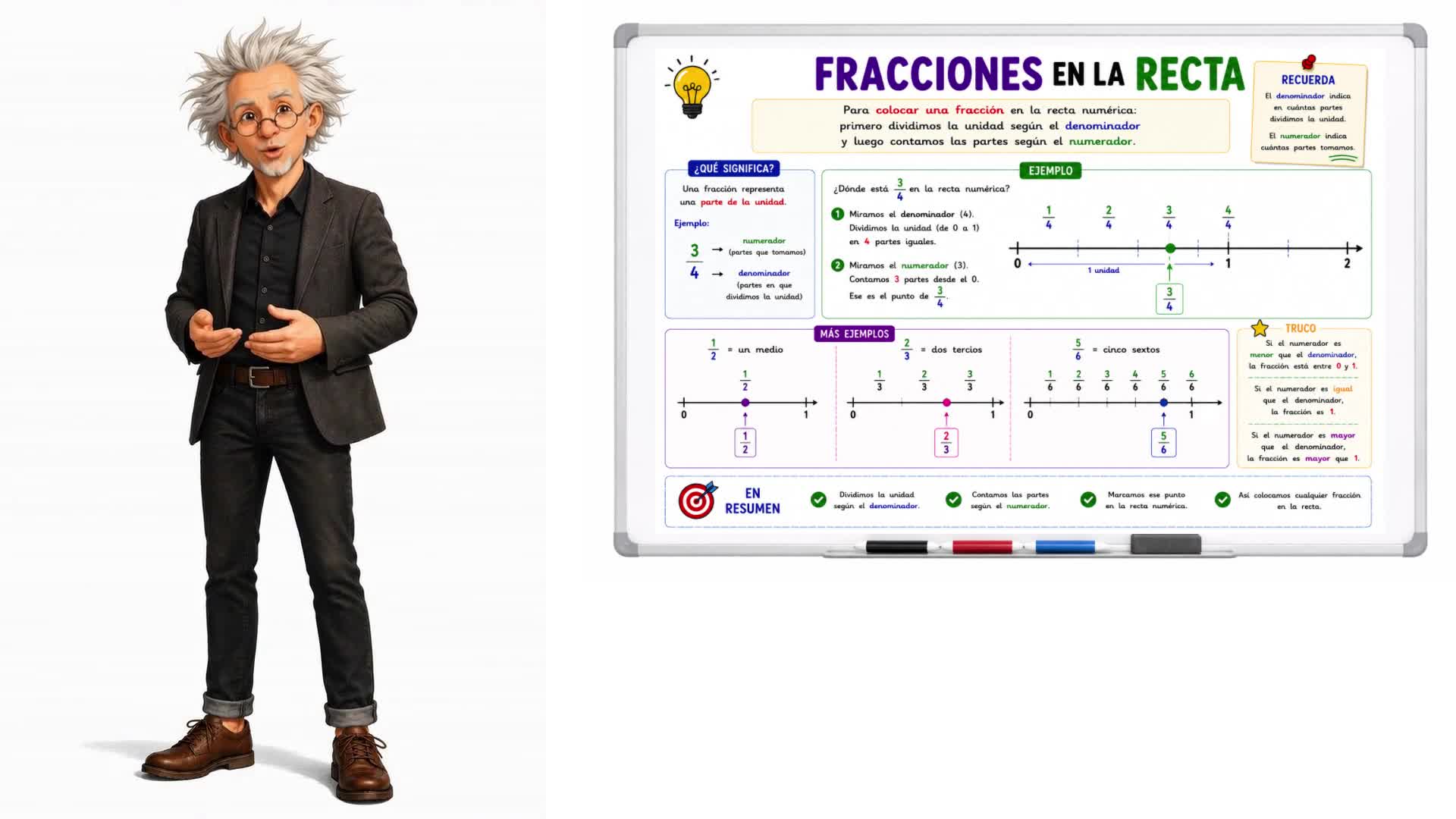 Fracciones en la recta
