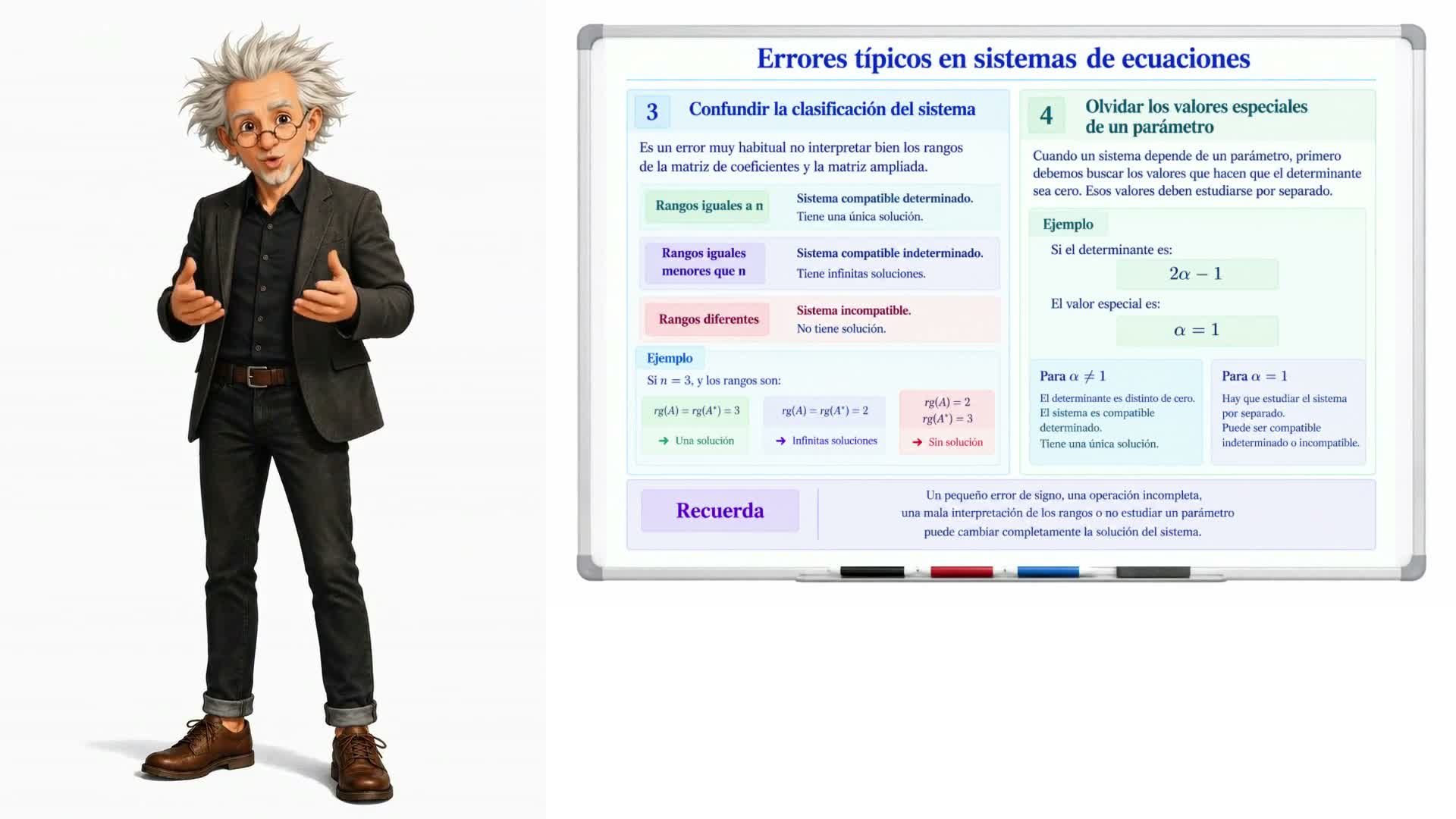 Errores típicos en sistemas de ecuaciones