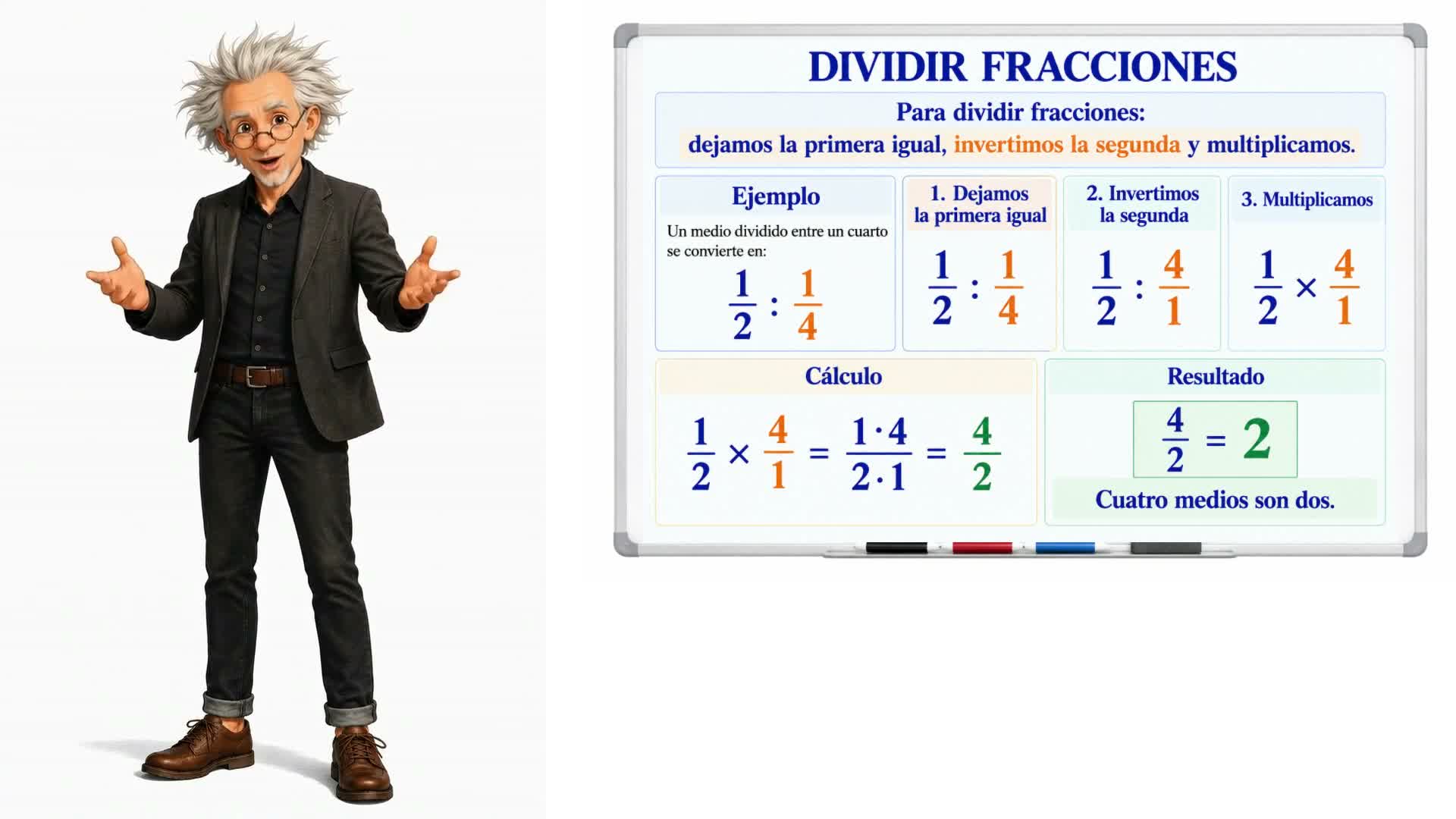 División (invertir y multiplicar)