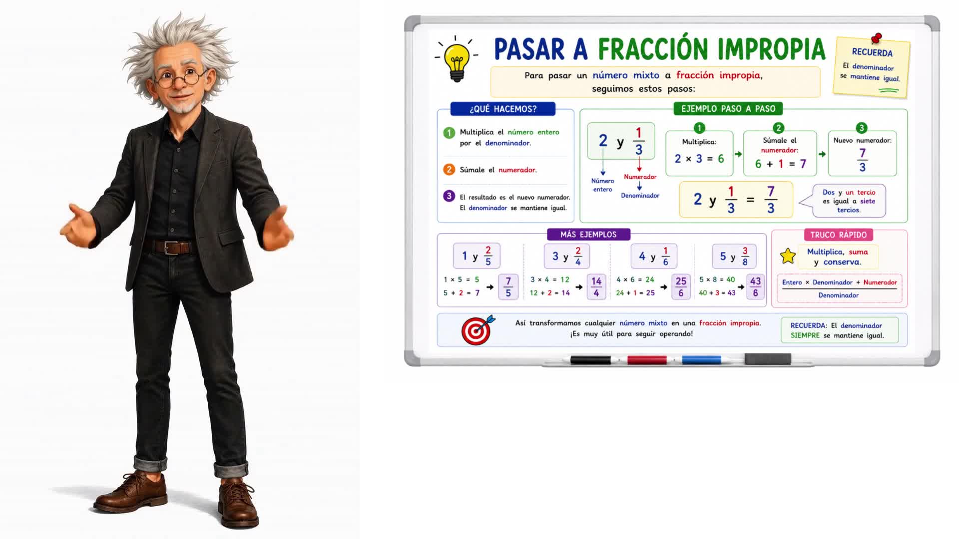 Pasar a fracción impropia